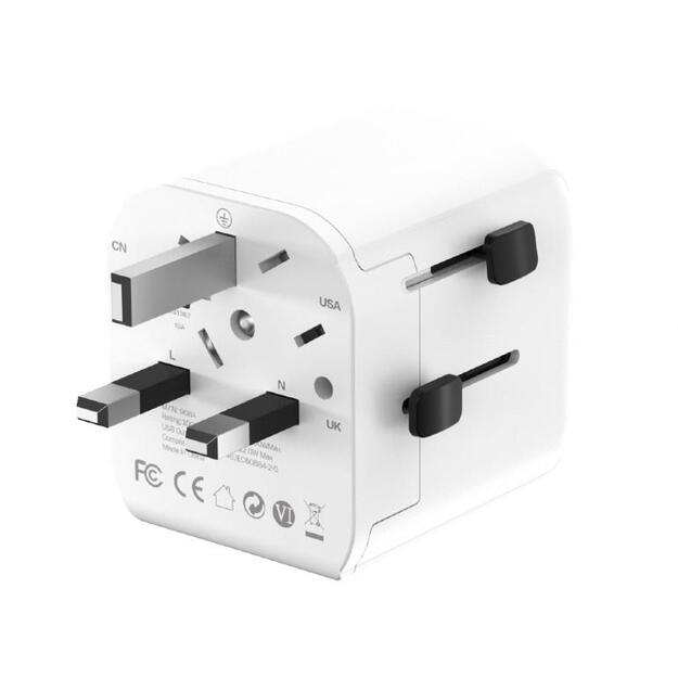 POWER ADAPTER EU TO UNIV. 12W/WHT TPA-EU2A12-01-W GEMBIRD 2