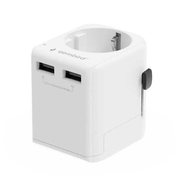 POWER ADAPTER EU TO UNIV. 12W/WHT TPA-EU2A12-01-W GEMBIRD