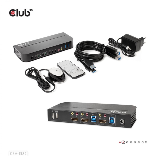 VIDEO SWITCH KVM HDMI 2PORT/CSV-1382 CLUB3D