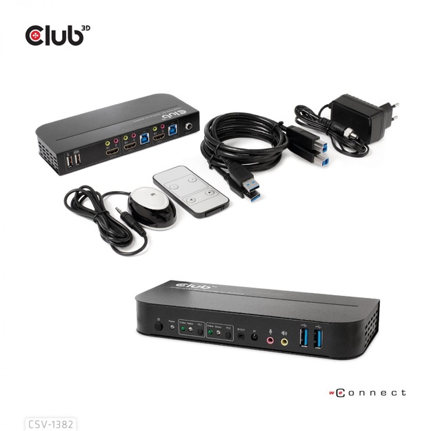 VIDEO SWITCH KVM HDMI 2PORT/CSV-1382 CLUB3D