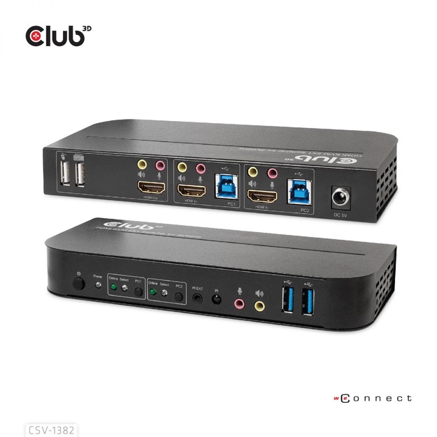 VIDEO SWITCH KVM HDMI 2PORT/CSV-1382 CLUB3D
