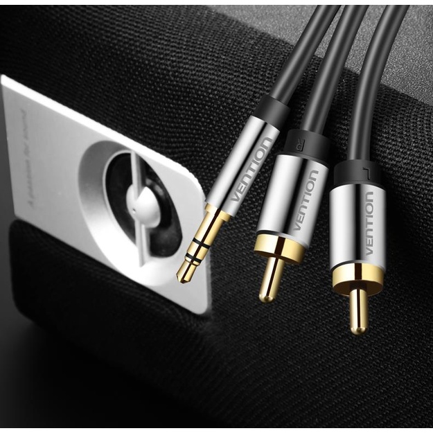 CABLE AUDIO 3.5MM TO 2XRCA/2M BCFBH LINDY