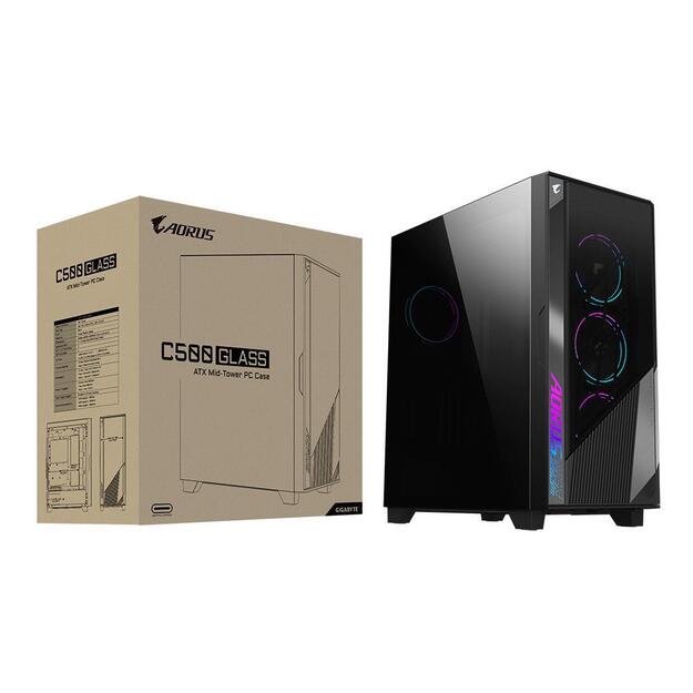 Case|GIGABYTE|AORUS C500 GLASS|MidiTower|Not included|ATX|EATX|MicroATX|MiniITX|Colour Black|AC500G 9