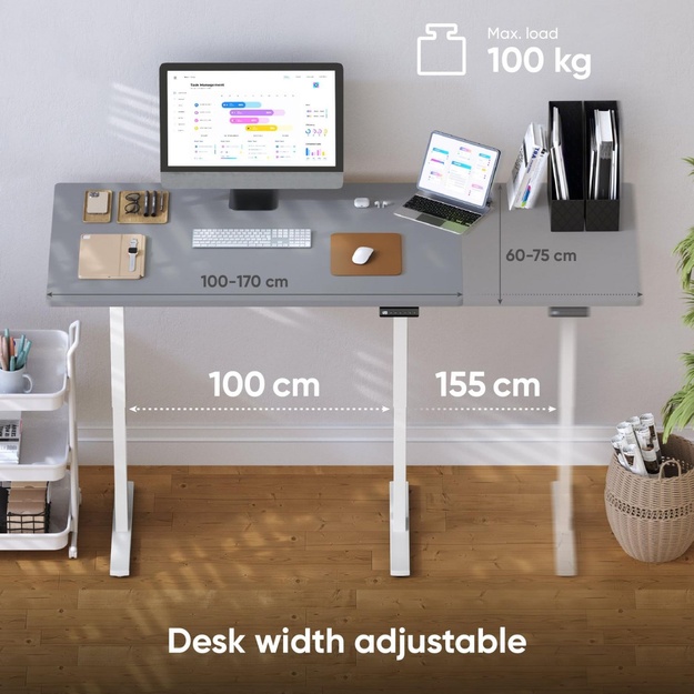 DESK FRAME MOTORISED/WHITE CDF222E-W ONKRON