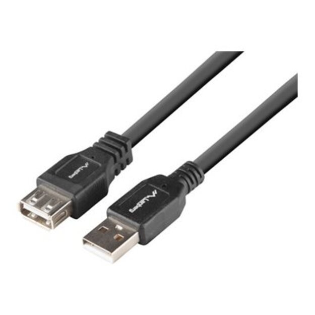 LANBERG CA-USBE-15CU-0018-BK extension cable USB 2.0 AM-AF 1.8m black