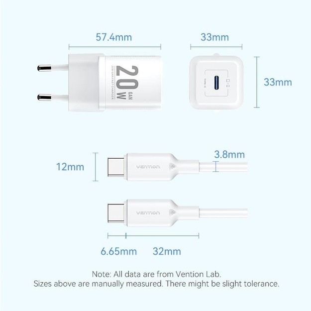 MOBILE CHARGER WALL USB-C/20W TZ-FEPW0-EU-01 VENTION