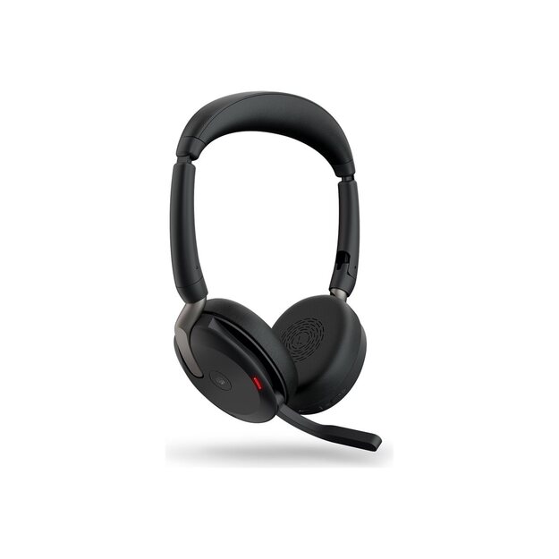 JABRA Evolve2 65 Flex MS Stereo Headset on-ear Bluetooth wireless active noise cancelling USB-A black w/wireless charge pad MS T
