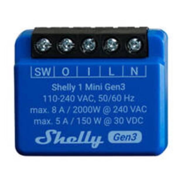Išmanusis mini jungiklis – Shelly 1 Mini Gen3