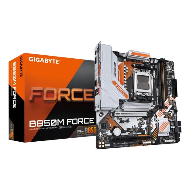 Mainboard|GIGABYTE|AMD B850|Socket AM5|micro ATX|RAM DDR5-SDRAM|2xSlots|3xNumber of M.2 (M) slots|B850MFORCE1.1