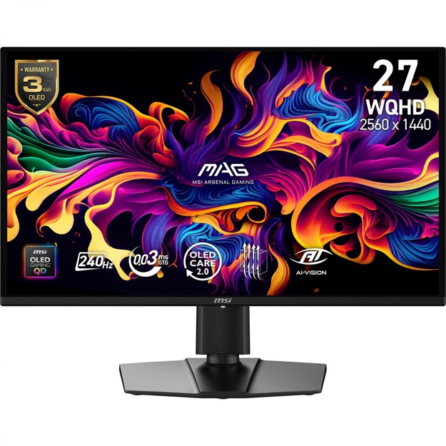 Monitor|MSI|26.5  |2560 x 1440 pixels|Wide Quad HD|Native aspect ratio 16:9|QD-OLED|Flat|MAG274QPQD-OLEDX24