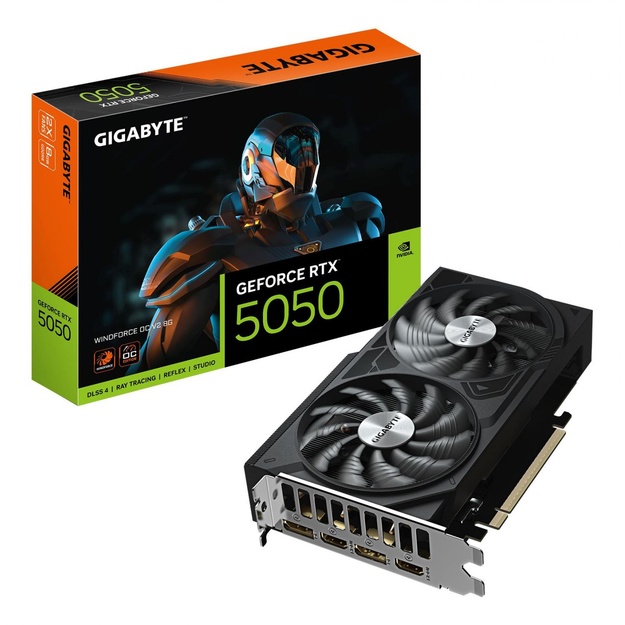 Graphics Card|GIGABYTE|NVIDIA|GeForce RTX 5050|2587 MHz|8 GB|GDDR6|128 bit|PCI Express 5.0|Active|GV-N5050WF2OCV2-8GD