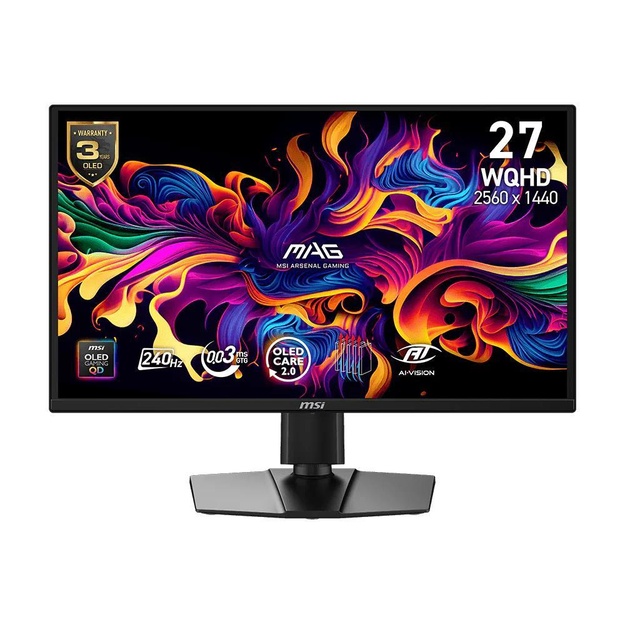 Monitor|MSI|26.5  |2560 x 1440 pixels|Wide Quad HD|Native aspect ratio 16:9|QD-OLED|Flat|MAG272QPQD-OLEDX24
