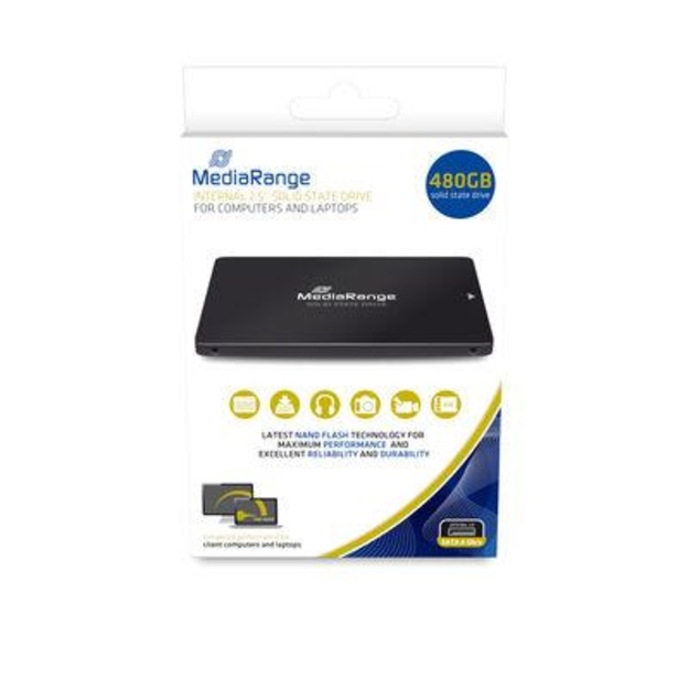 SSD|MEDIARANGE| 480 GB|Serial ATA III|NAND flash type TLC (Triple Level Cell)|Write speed 480 MB/s|Read speed 550 MB/s|2.5 |MR1003