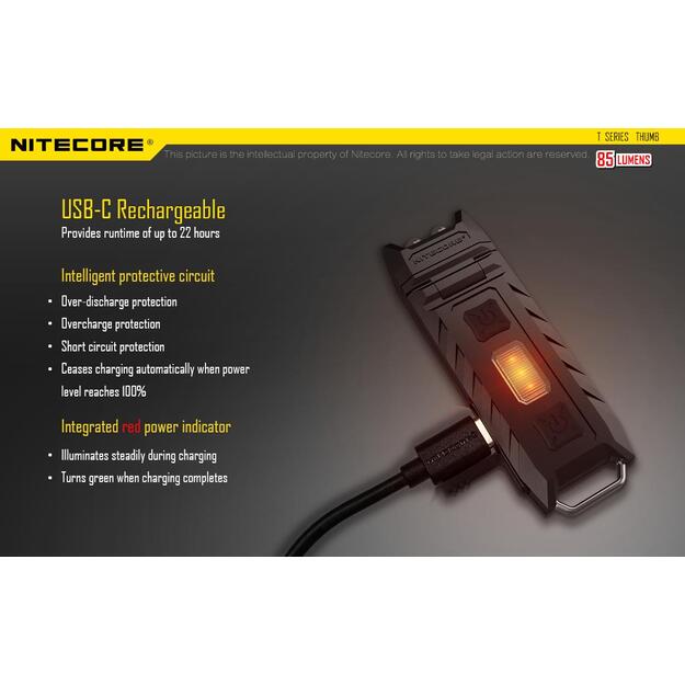 Žibintuvėlis T SERIES 85 LUMENS/THUMB NITECORE 4