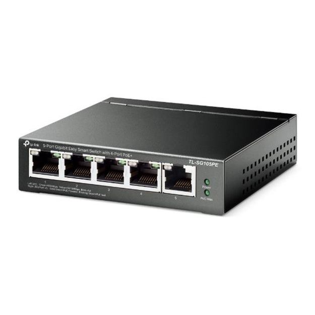 Komutatorius TP-LINK TL-SG105PE Desktop 5x10Base-T 100Base-TX 1000Base-T PoE ports 4