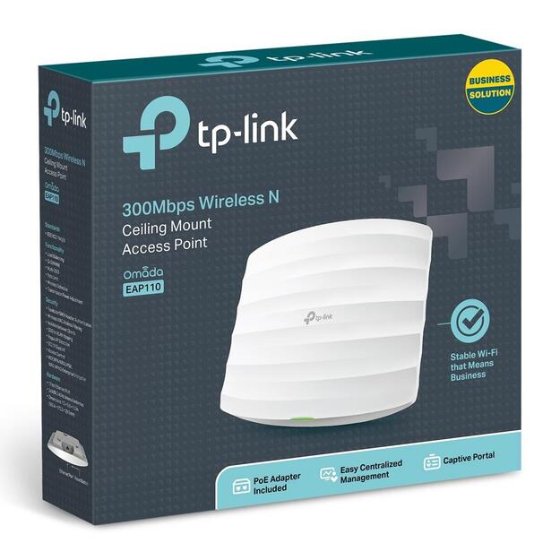 Tinklo prieigos taškas TP-LINK 300Mbps 1xRJ45 antennas 2 EAP110