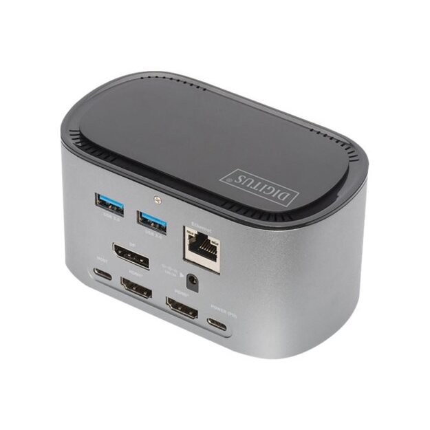 DIGITUS DA-70889 11 Port USB-C Dock with SSD Enclosure 2x HDMI DP 4x USB-A 2x USB-C RJ45 AC M.2 SSD