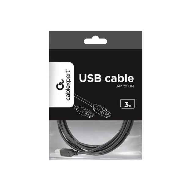 GEMBIRD CCP-USB2-AMBM-10 Gembird USB 2.0 A- B 3m cable black color 13