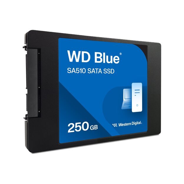 Kietasis diskas (SSD) vidinis WD Blue SA510 SSD 250GB SATA III 6Gb/s cased 2.5inch 7mm internal single-packed