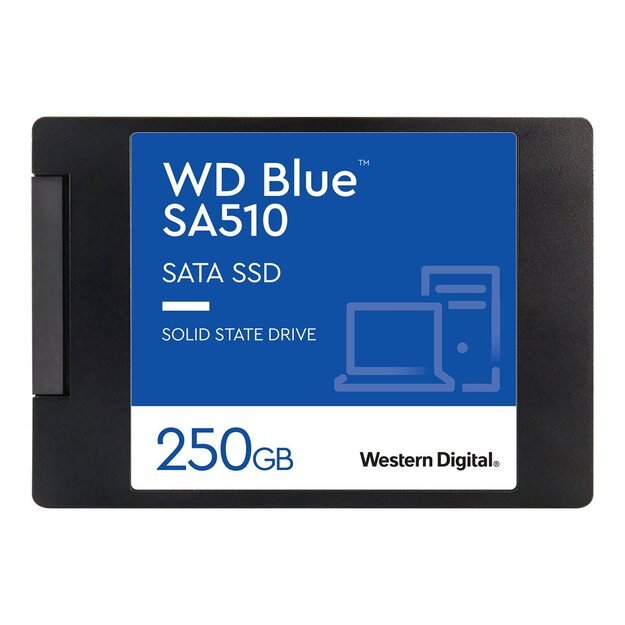 Kietasis diskas (SSD) vidinis WD Blue SA510 SSD 250GB SATA III 6Gb/s cased 2.5inch 7mm internal single-packed