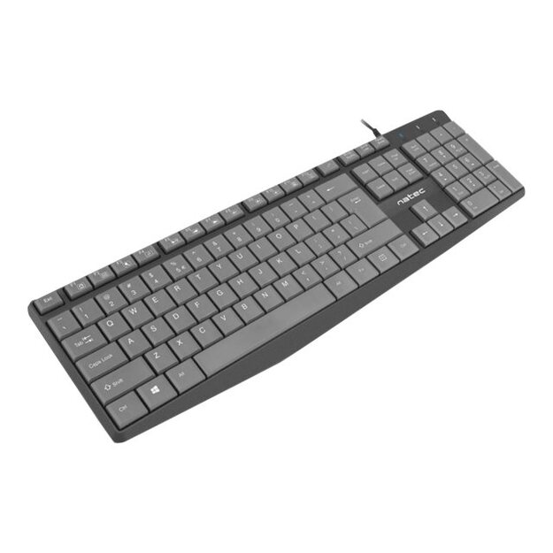 Klaviatūra laidinė NATEC NKL-1507 Natec NAUTILUS SLIM Black/Grey, USB, US Layout