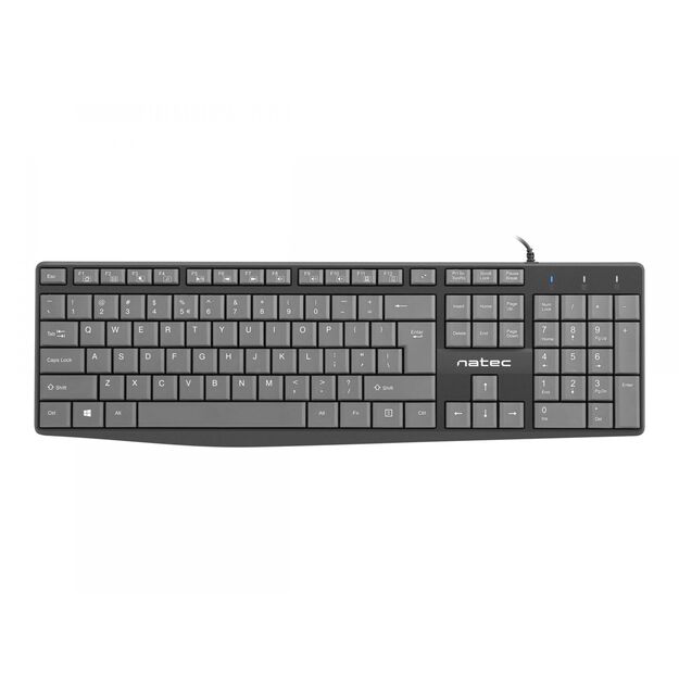 Klaviatūra laidinė NATEC NKL-1507 Natec NAUTILUS SLIM Black/Grey, USB, US Layout