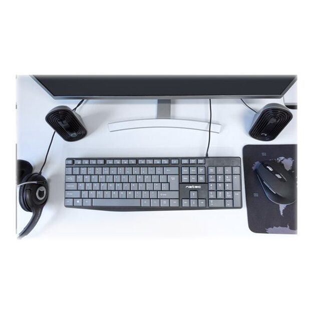Klaviatūra laidinė NATEC NKL-1507 Natec NAUTILUS SLIM Black/Grey, USB, US Layout