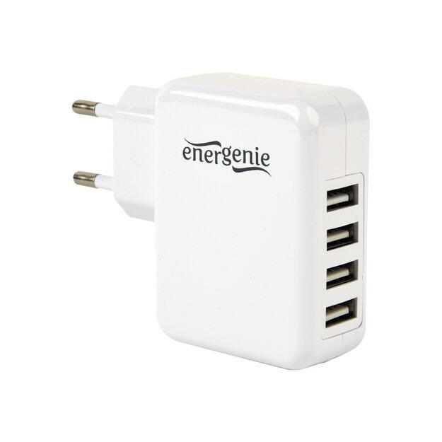 CHARGER USB UNIVERSAL WHITE/4PORT EG-U4AC-02 GEMBIRD