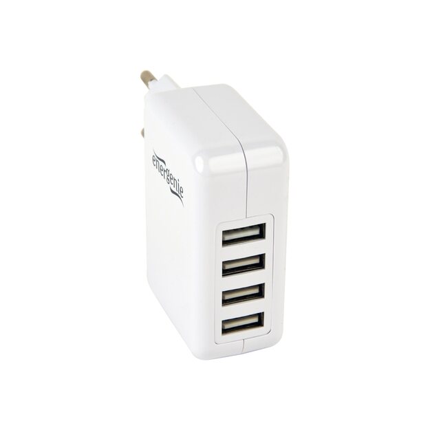 CHARGER USB UNIVERSAL WHITE/4PORT EG-U4AC-02 GEMBIRD