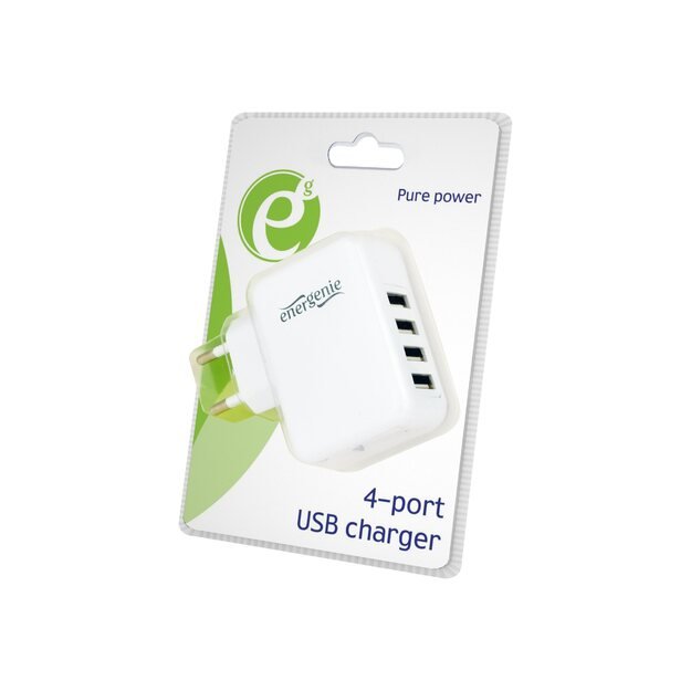 CHARGER USB UNIVERSAL WHITE/4PORT EG-U4AC-02 GEMBIRD