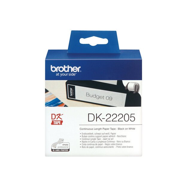 BROTHER DK22205 Endlosetiketten paper weiss for QL550 QL500 62mm x 30.48