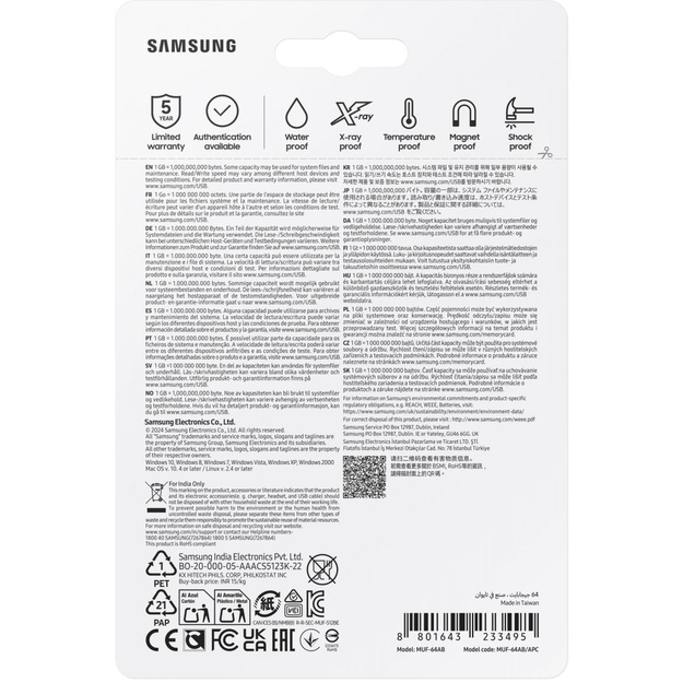 USB raktas MEMORY DRIVE FLASH USB3.1 64GB/FIT PLUS MUF-64AB/APC SAMSUNG