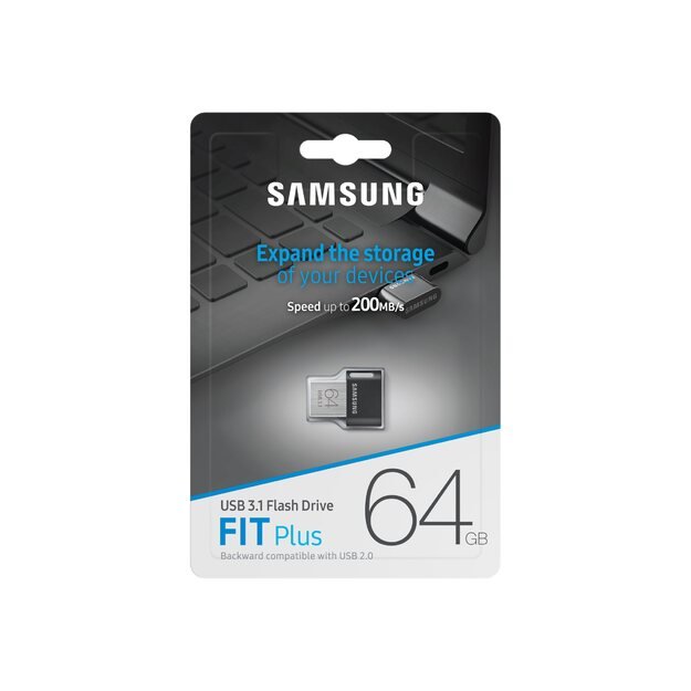 USB raktas MEMORY DRIVE FLASH USB3.1 64GB/FIT PLUS MUF-64AB/APC SAMSUNG