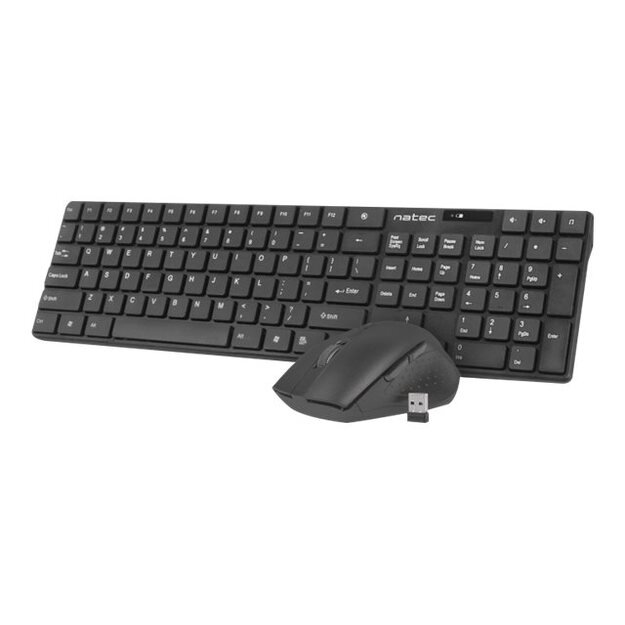 Klaviatūra + pelė komplektas NATEC NZB-1440 Natec Set 2in1 STINGRAY Wirelesss Keyboard+Mouse, US Layout