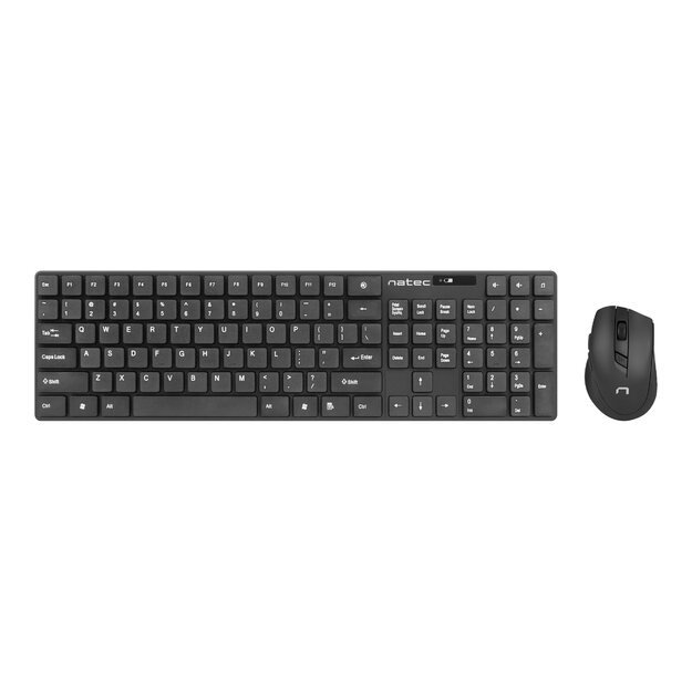 Klaviatūra + pelė komplektas NATEC NZB-1440 Natec Set 2in1 STINGRAY Wirelesss Keyboard+Mouse, US Layout