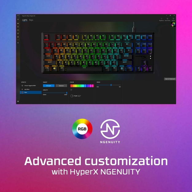Klaviatūra laidinė GAMING ALLOY ORIGINS/CORE ENG HX-KB7BLX-US HYPERX