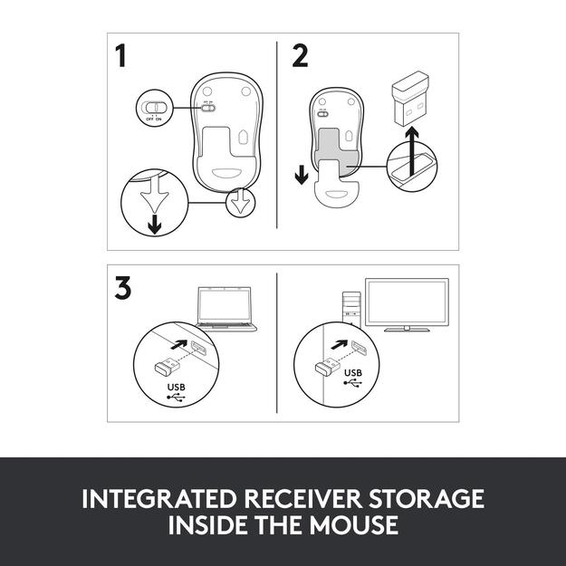 Kompiuterinė pelė belaidė OPTICAL WRL M185/GREY 910-002238 LOGITECH 23