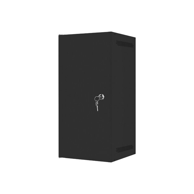 Komutacinė spinta pakabinama LANBERG 10inch 12U 280x310 black with metal door flat pack
