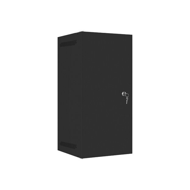 Komutacinė spinta pakabinama LANBERG 10inch 12U 280x310 black with metal door flat pack 2