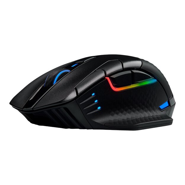 Kompiuterinė pelė belaidė CORSAIR DARK CORE RGB PRO Wireless FPS/MOBA Gaming Mouse with SLIPSTREAM Technology Black Backlit RGB LED 18000 DPI Optical (EU)