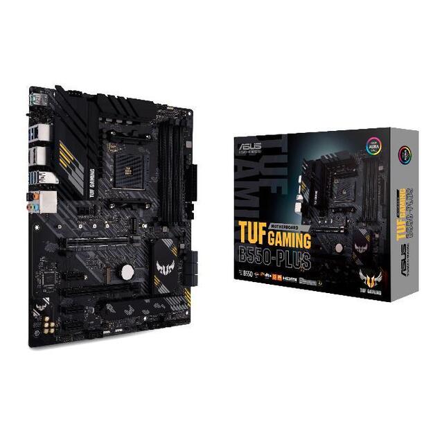 Pagrindinė plokštė|ASUS|AMD B550|SAM4|ATX|3xPCI-Express 3.0 1x|1xPCI-Express 3.0 16x|2xM.2|1xPCI-Express 4.0 16x|Memory DDR4|Memory slots 4|1xHDMI|1xDisplayPort|1xUSB type C|5xUSB 3.2|1xOptical S/PDIF|1xRJ45|5xAudio port|TUFGAMINGB550-PLUS