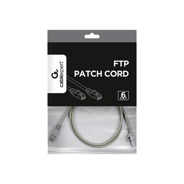 GEMBIRD PP6-1M Gembird patchcord RJ45, cat. 6, FTP, 1m, gray