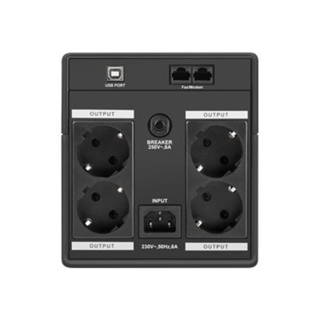 Nepertraukiamo maitinimo šaltinis UPS ARMAC H/1500F/LED HOME Line-Interactive 1500F LED 4x Schuko 230V, USB 7