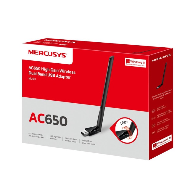 USB belaidžio tinklo Wi-Fi adapteris 433MBPS MU6H MERCUSYS