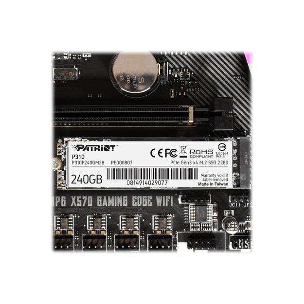 Kietasis diskas (SSD) vidinis PATRIOT P310 240GB M2 2280 PCIe SSD NVME 24