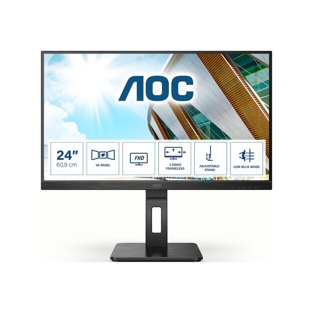 Monitorius AOC 24P2QM 23.8inch Monitor VGA DVI HDMI DP USB