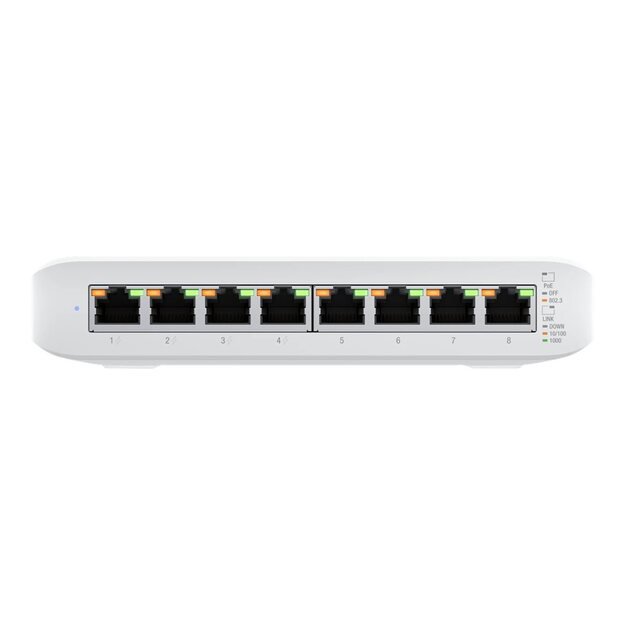 Komutatorius UBIQUITI UniFi Switch Lite 8 Gigabit RJ45 ports including 4x 802.3at PoE+