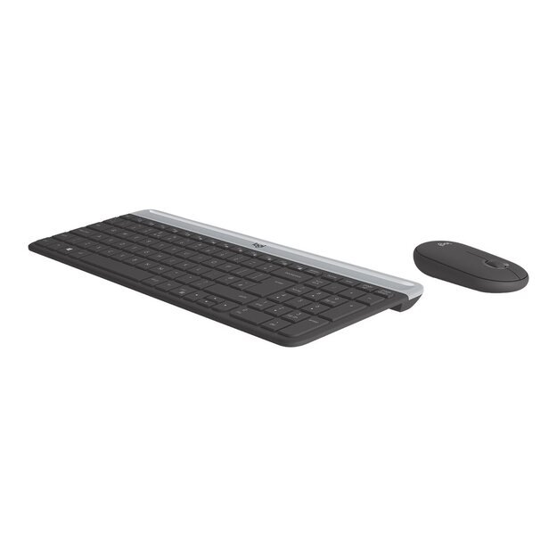 Klaviatūra + pelė komplektas LOGITECH Slim Wireless Keyboard and Mouse Combo MK470 - GRAPHITE - US INTNL - INTNL 48