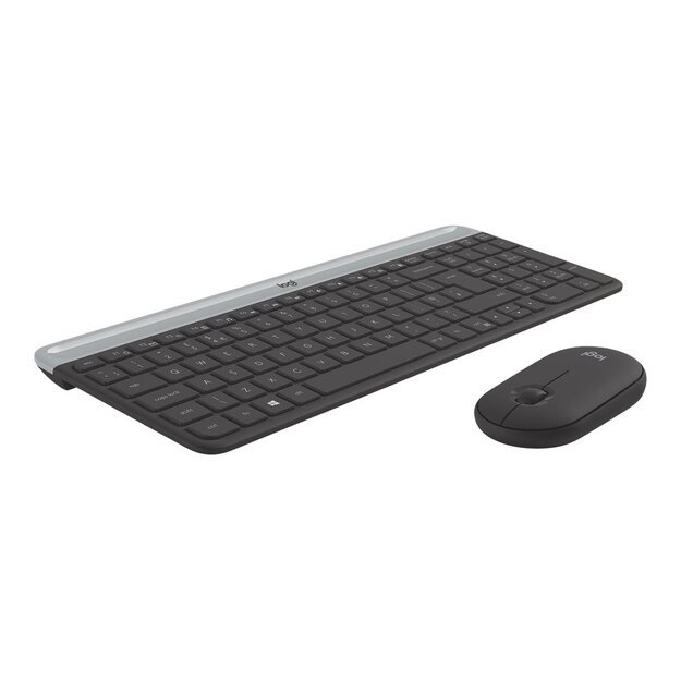 Klaviatūra + pelė komplektas LOGITECH Slim Wireless Keyboard and Mouse Combo MK470 - GRAPHITE - US INTNL - INTNL 46