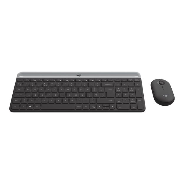 Klaviatūra + pelė komplektas LOGITECH Slim Wireless Keyboard and Mouse Combo MK470 - GRAPHITE - US INTNL - INTNL 45
